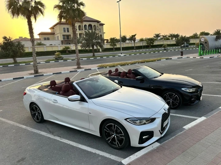 BMW 420 I Convertible 2023 WHITE RENTAL IN DUBAI - undefined